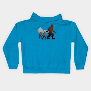 Bigfoot and the Family on Hike Kids Hoodie